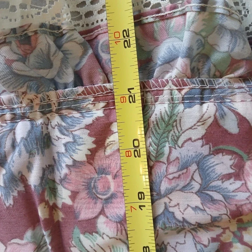 Vtg JC Penney Pillow Sham Pink Floral Eyelet Lace Trim Ruffle Mauve Alyssa NOS